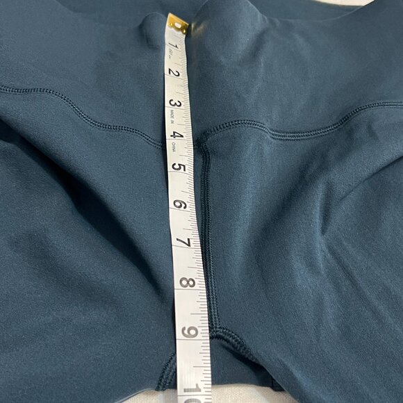 Lululemon Women's Green Blue Cropped Leggings Size 8 High Rise Mesh Detail - Picture 6 of 8